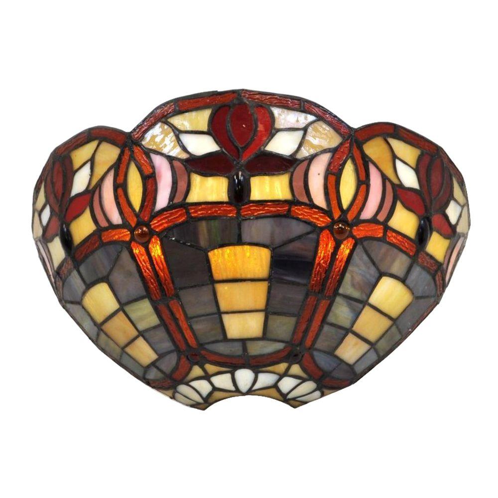 It's Exciting Lighting 7-Light Stained Glass Half Moon Battery Operated ...