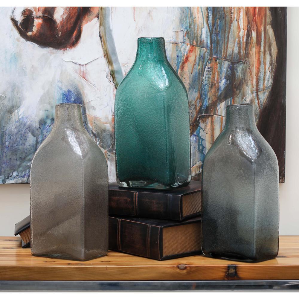 Litton Lane 15 in. Multi Glass Decorative Vase (Set of 2) 99809 The Home Depot