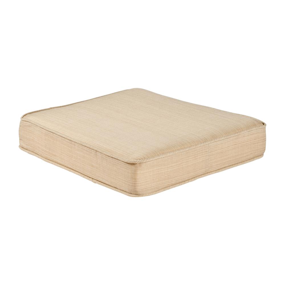 Hampton Bay 23.25 X 19.2 Outdoor Ottoman Cushion In Standard Beige-89 