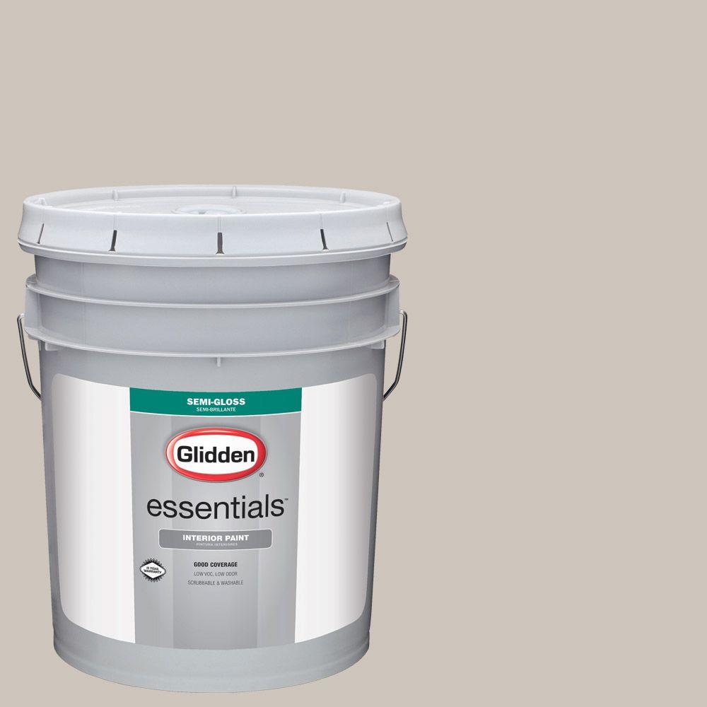 Glidden Essentials 5 Gal Hdgwn36 Fossil Grey Semi Gloss Interior Hdgwn36 Fossil Grey Semi Gloss Interior Paint