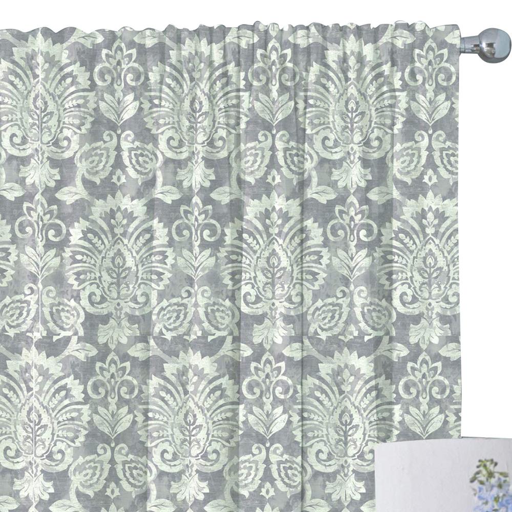 A1 Home Collections Emily Damask Designer Organic Cotton Drapery