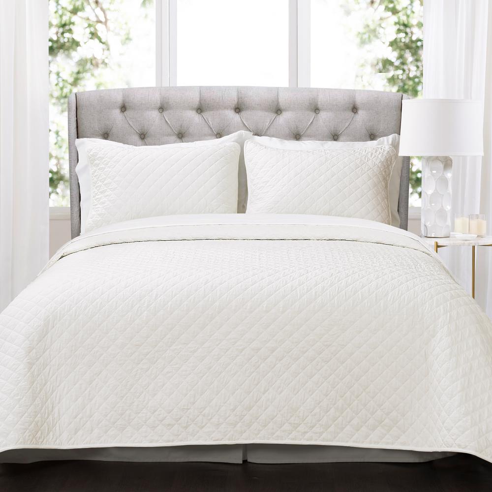 Lush Decor Ava Diamond Oversized Cotton Quilt White 3 Piece Full Queen Set 16t001754 The Home Depot - Oversized Queen Bed Quilts Lush Decor Ava Diamond Oversized Cotton Quilt White 3 Piece Full Queen Set 16t001754 The Home Depot - Oversized Queen Bed Quilts
