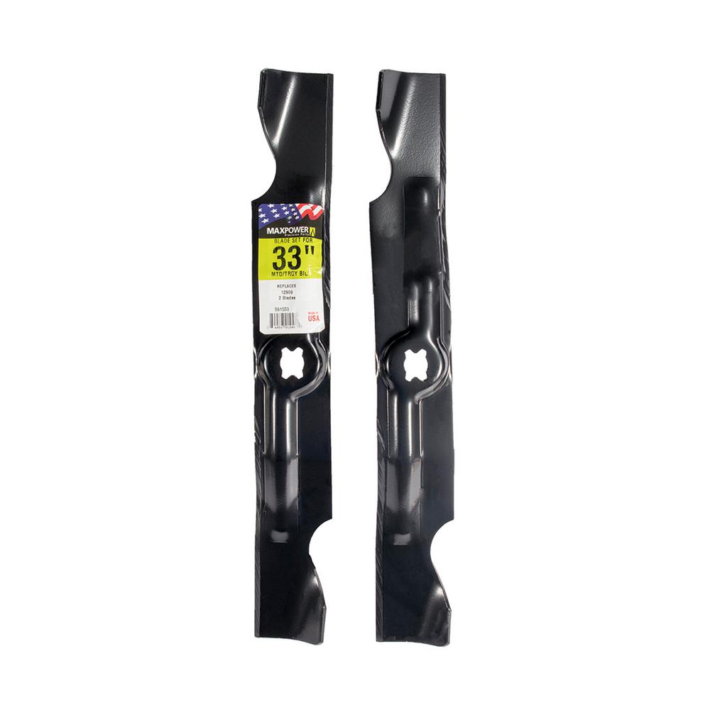 Maxpower 33 in. Mower Blade Set for MTD, Cub Cadet, TroyBilt (2Pack