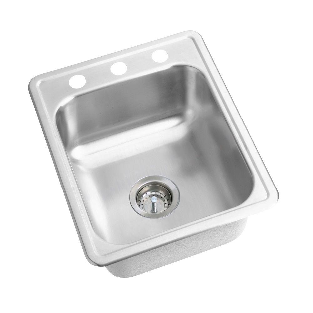 20 g Kindred FSB1722BX 8 Deep Stainless Steel Single Bowl Top-mount Bar Sink