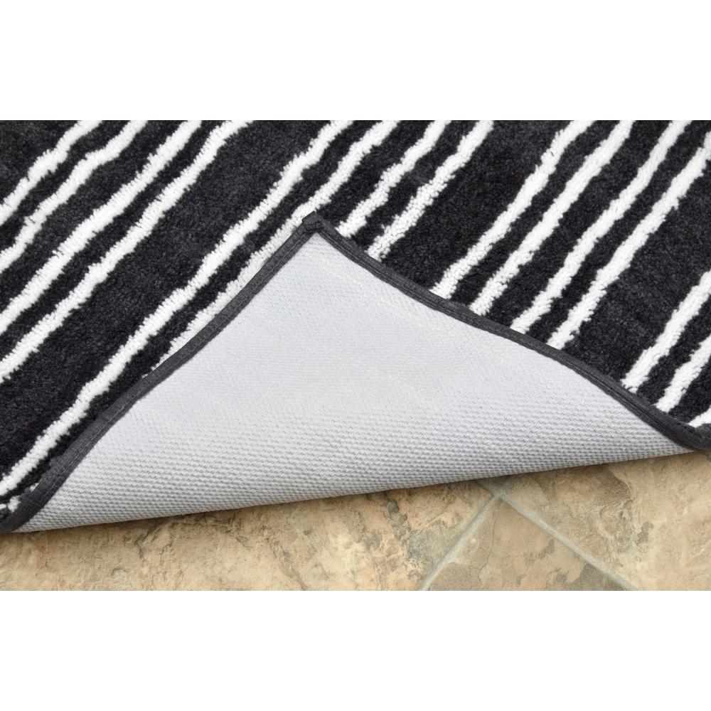 Garland Rug Baha Mar Dark Gray White 21 In X 34 Striped Nylon