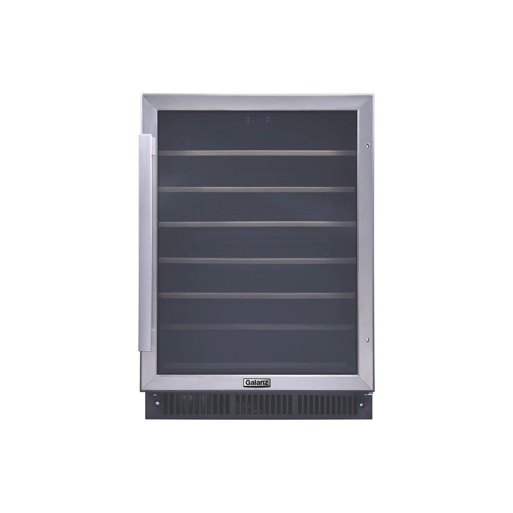 Galanz 24 in. 47Bottle Wine Cooler in Stainless Steel, with Electrical
