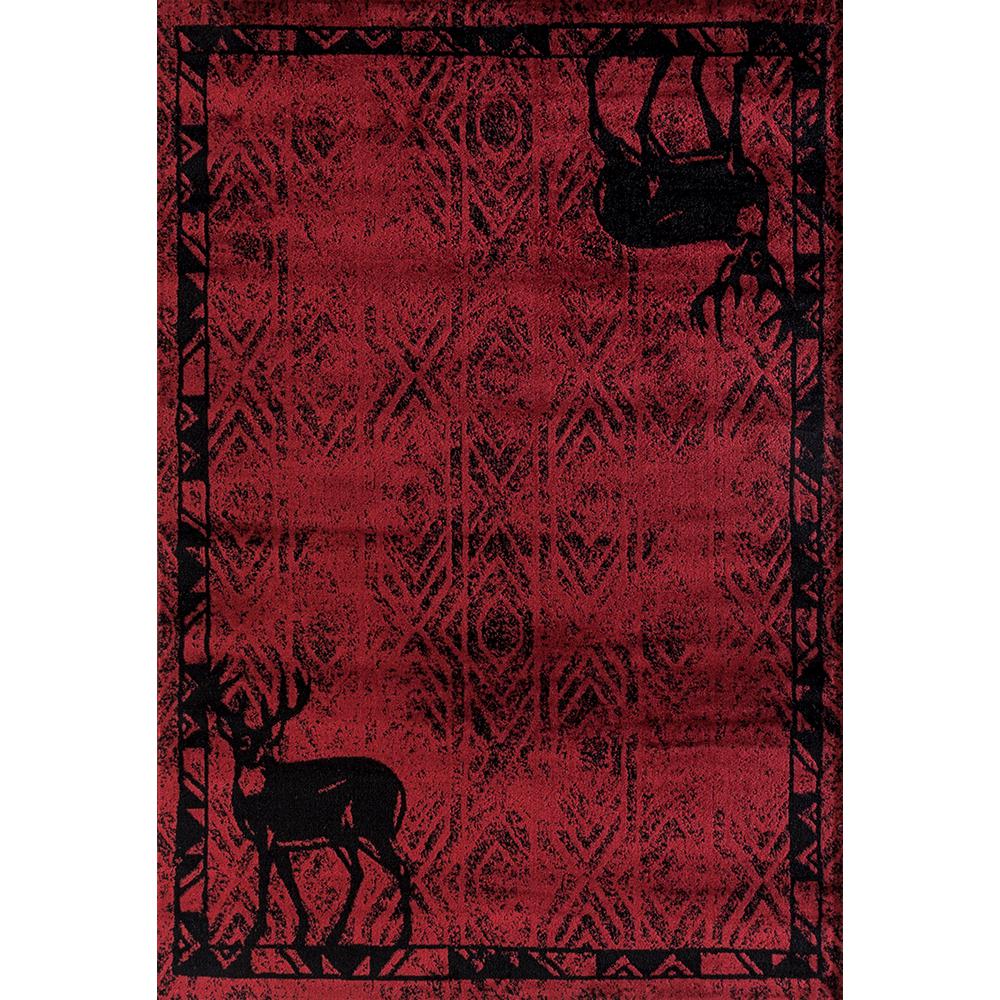 United Weavers Woodside Deer Gaze Red 5 Ft X 7 Area Rug