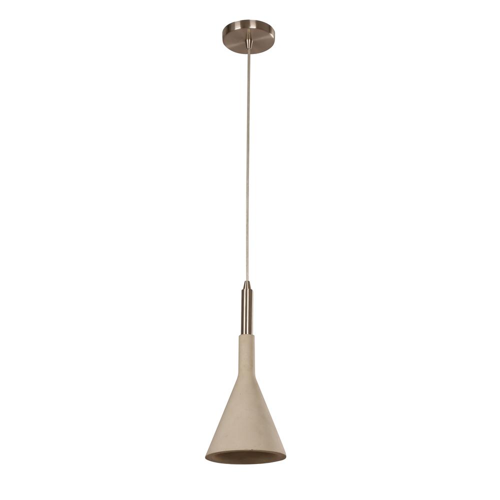 Beldi Ciment 1 Light Satin Nickel And Cement Pendant Fixture
