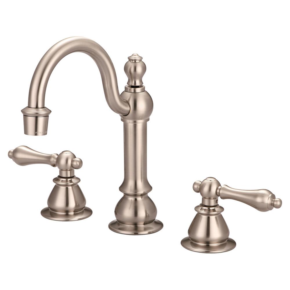 Water Creation F2-0012-02-AL American 20th Century Classic Widespread Lavatory F2-0012 Faucets - Gray & Brushed Nickel