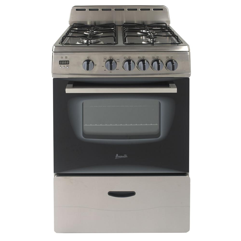 Avanti 24 In 2 6 Cu Ft Gas Range Black And Stainless Steel Avanti 24 In 2 6 Cu Ft Gas Range