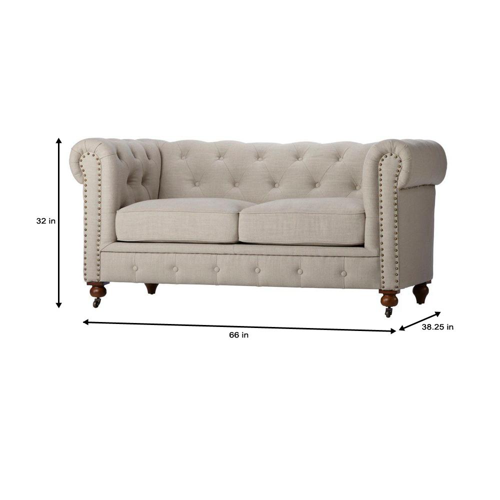 Home Decorators Collection Gordon Natural Linen Loveseat 0849500400 ...