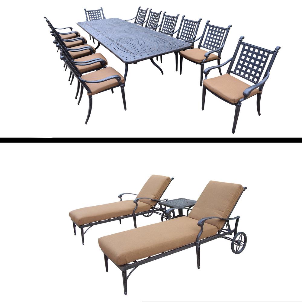 Belmont Premier 16 Piece Aluminum Outdoor Dining Set With