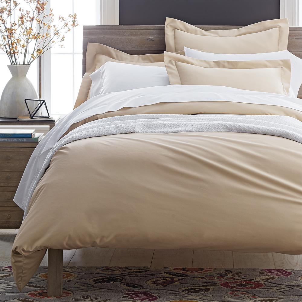 The Company Store Alabaster Solid Wrinkle Free Sateen Twin Duvet