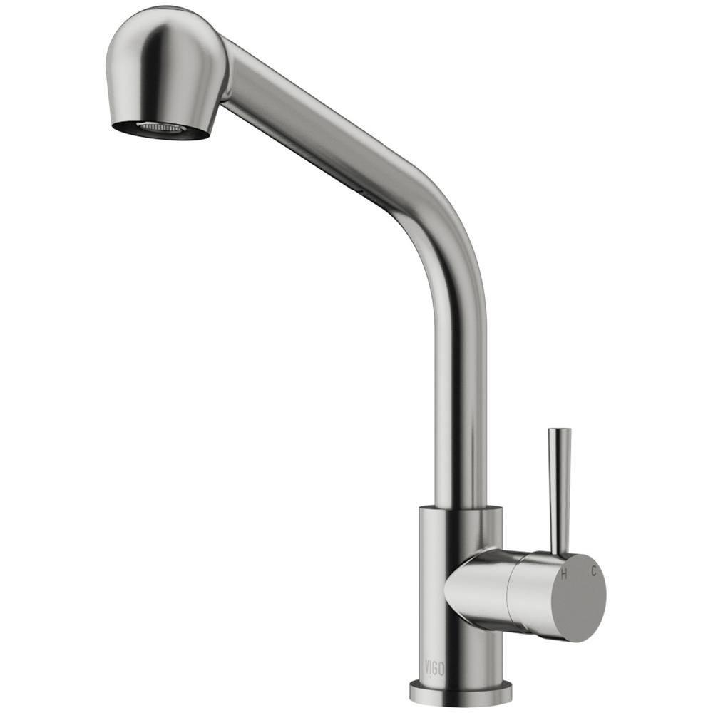 Vigo Avondale Single Handle Pull Out Sprayer Kitchen Faucet In Stainless Steel