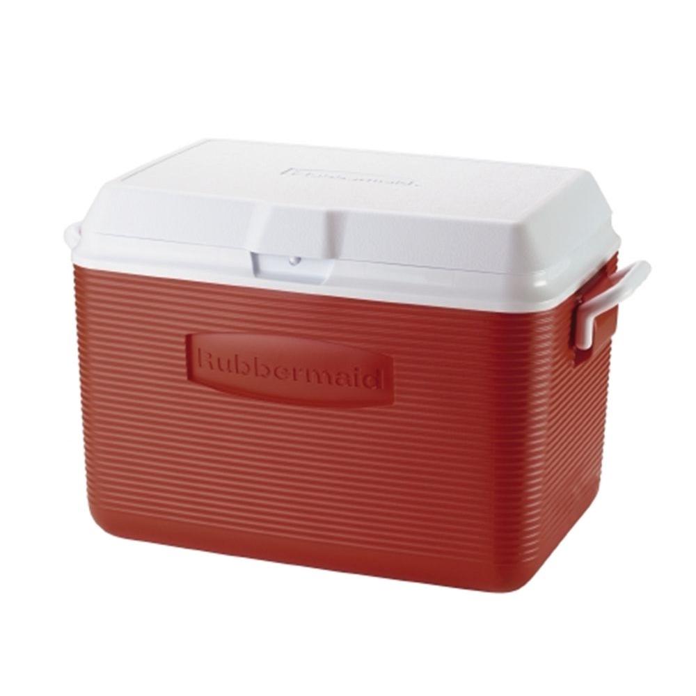 Rubbermaid Red Cooler 24 Qt Portable Drinks Travel Chest Leak Proof Storage Box 71691419518 Ebay