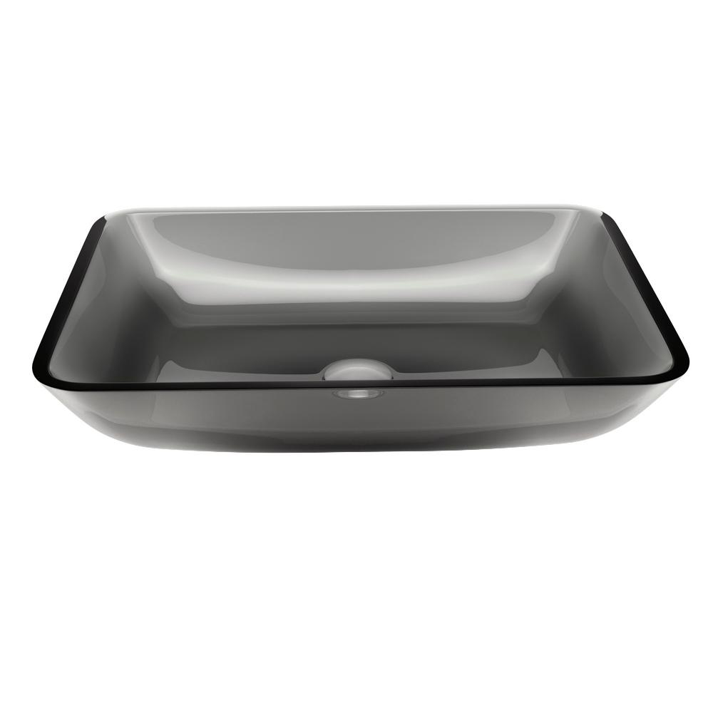 Vigo Rectangular Sheer Black Gl Vessel Bathroom Sink Vg07082 Vigo Rectangular Sheer Black Gl Vessel Bathroom Sink