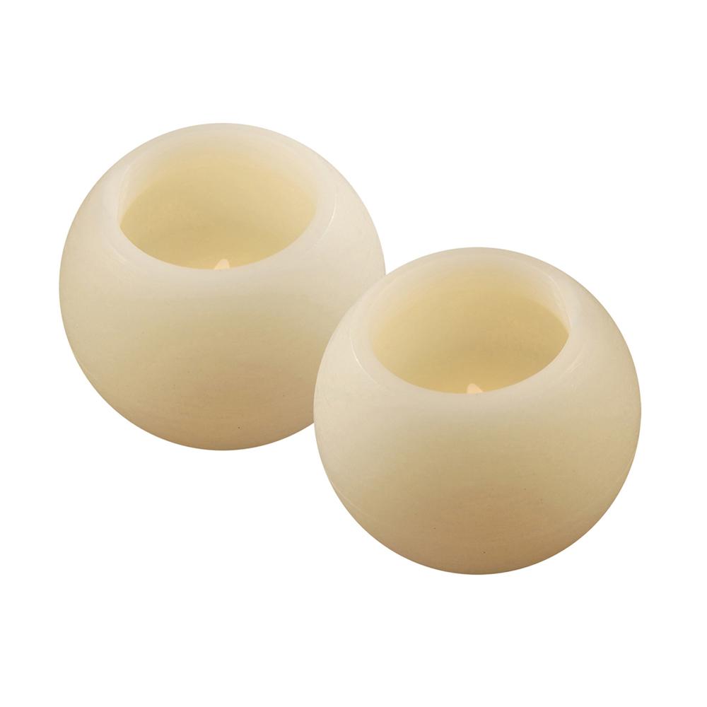 Lumabase 4 in. Ball Flameless Candles (Set of 2)93902 The Home Depot