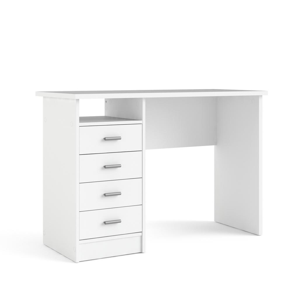 Tvilum Warner White 4 Drawers Desk 8014649 The Home Depot Tvilum Warner White 4 Drawers Desk