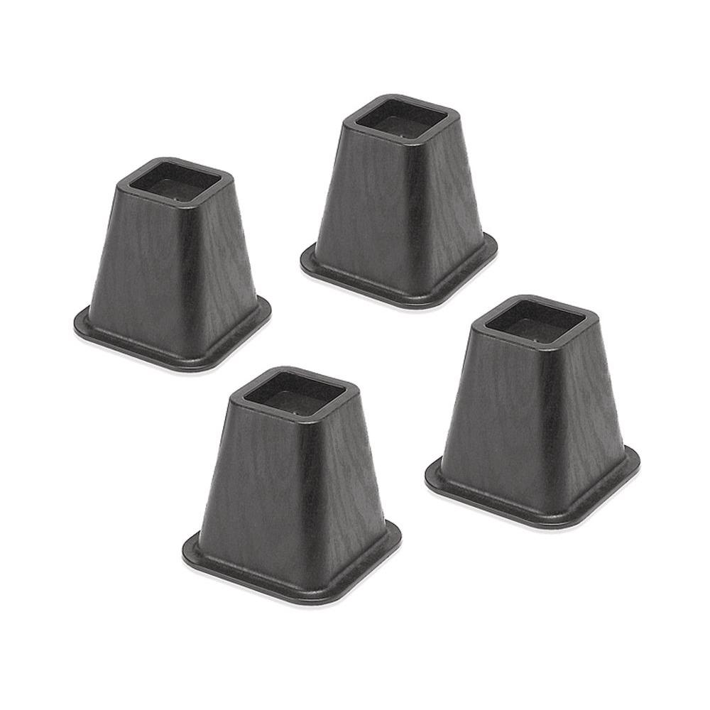 Whitmor Black Plastic Bed Risers Set Of 4 5582 3349 Blk The