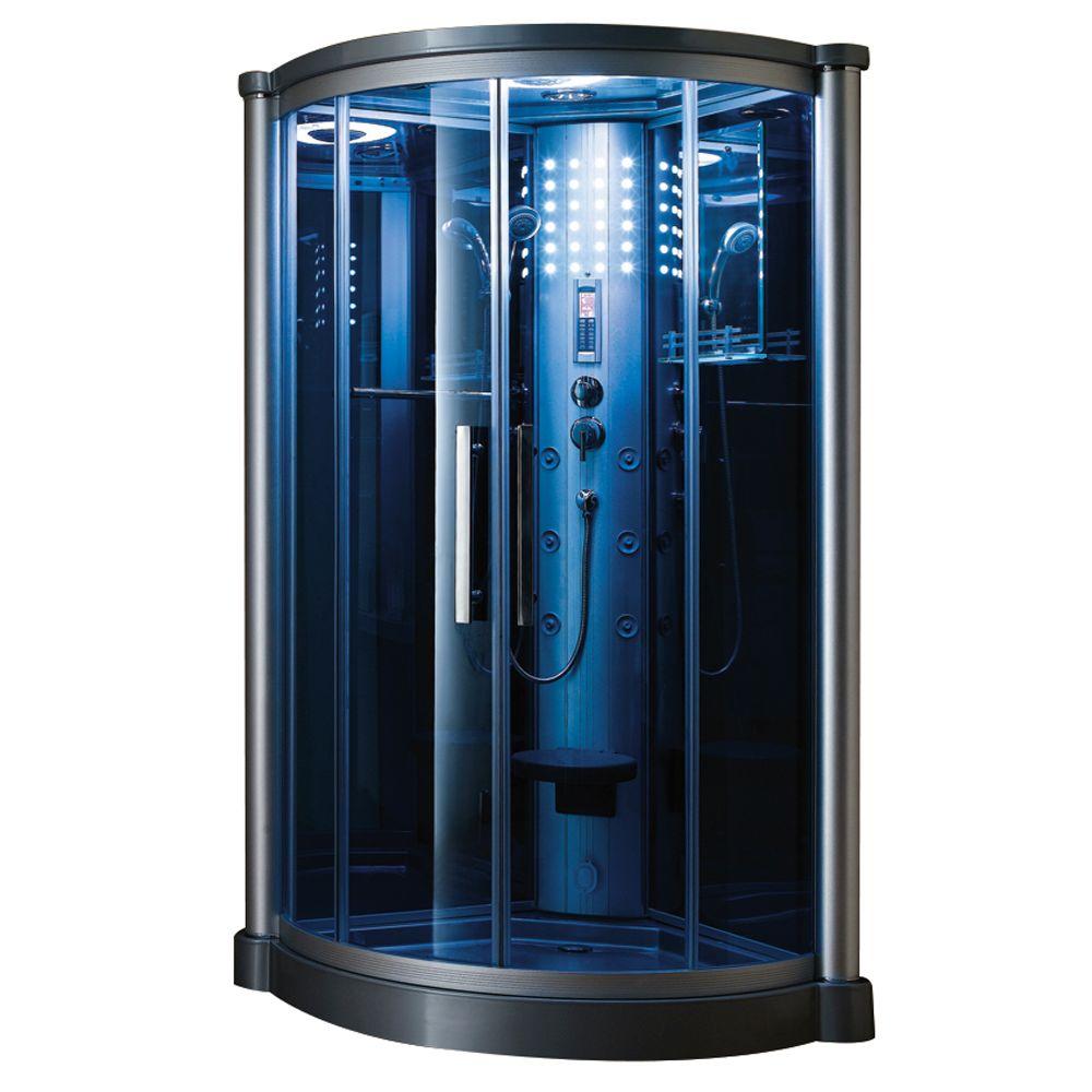 Ariel 40 In X 40 In X 85 In Steam Shower Enclosure Kit In Blue Ws 801l The Home Depot