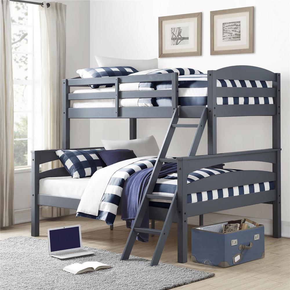 Dorel Living Brady Twin Over Full Gray Wood Bunk Bed Fa6940gr The Brady Twin Over Full Gray Wood Bunk Bed