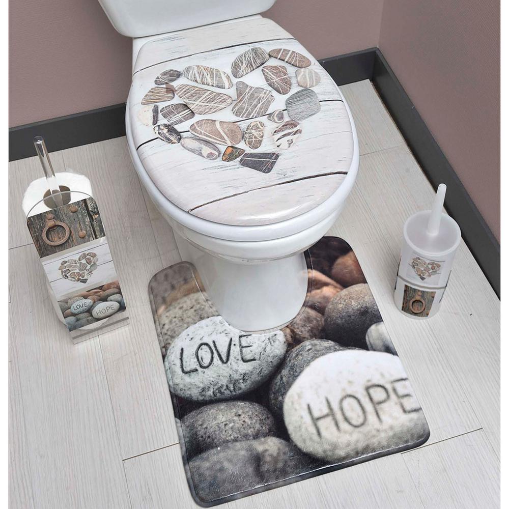 Pedestal Mat Microfiber Bath Toilet Contour Rug Design Nature 17w