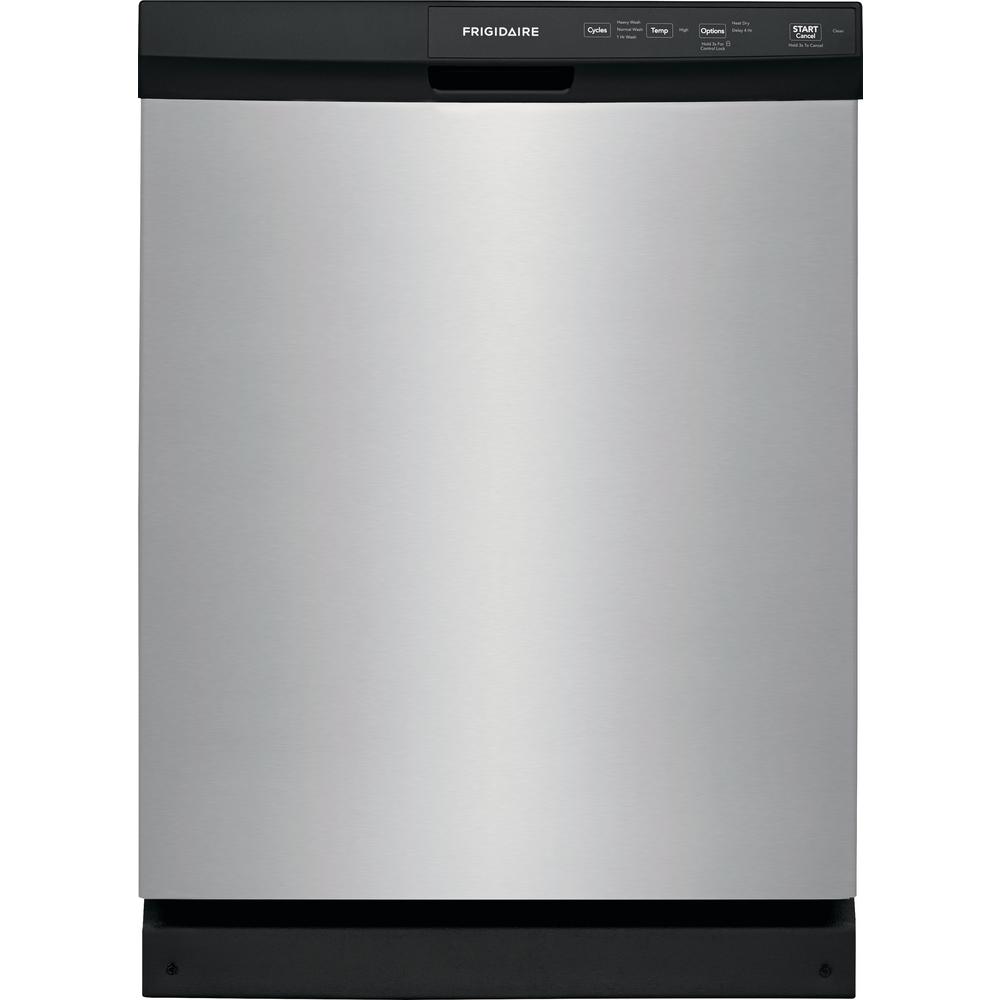 Frigidaire 24 in. Built-In Front Control Tall Tub Dishwasher in Stainless Steel, 60 dBA