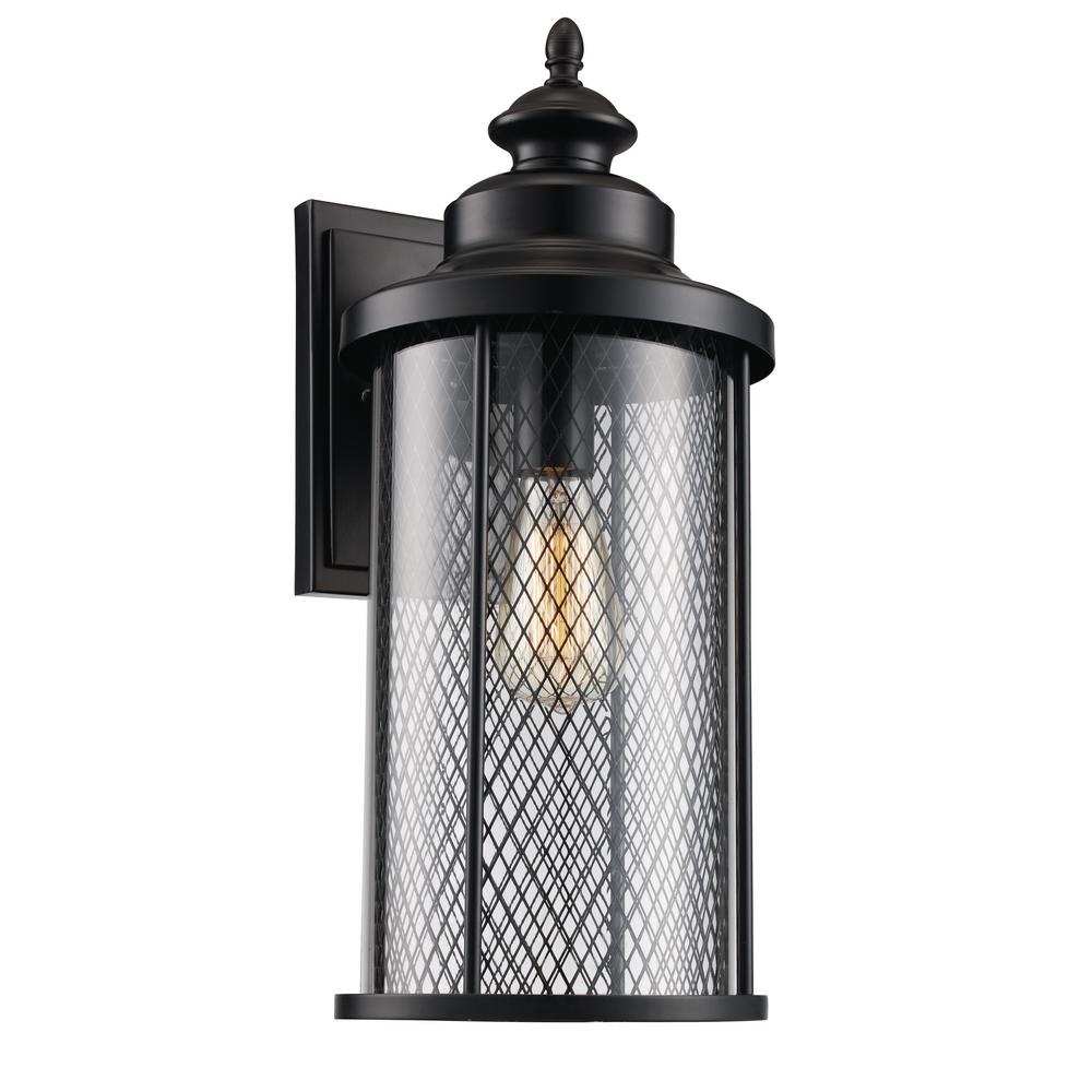 Mission Craftsman Bel Air Lighting Outdoor Wall Mounted 1 Light Black Outdoor Wall Mount Lantern With Mesh Frame