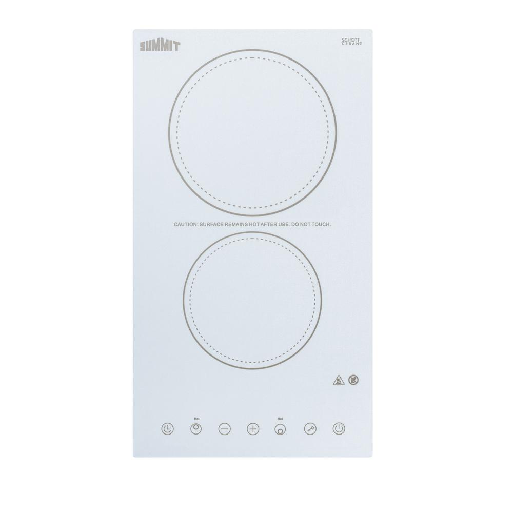 Summit Appliance 12 In Radiant Electric Cooktop In White With 2