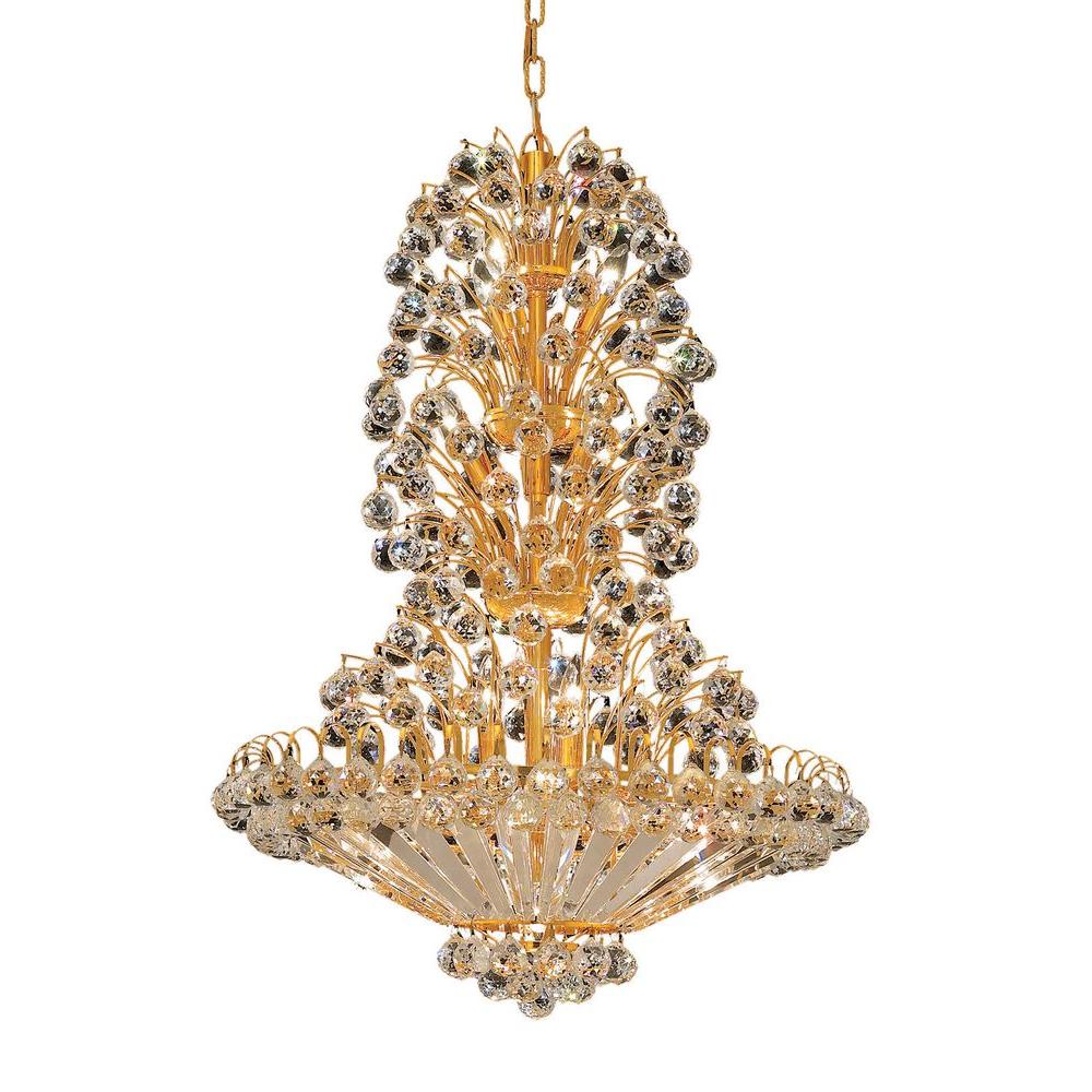 Elegant Lighting 14Light Gold Chandelier with Clear CrystalEL2908D28G
