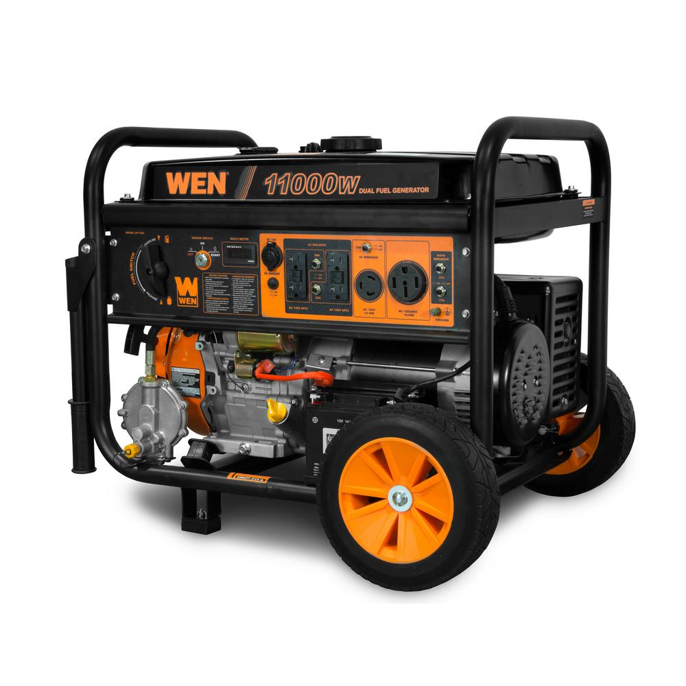 portable generators generator gasoline electric wen 240v propane powered watt fuel dual kit depot 120v wheel start power