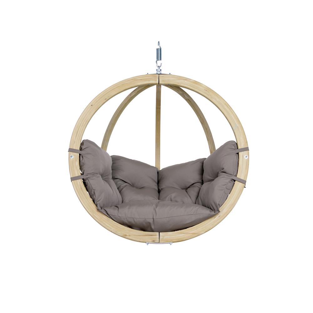 Byer Of Maine Globo Chair Single Person Laminated Spruce Patio Swing With Agora Taupe Cushion Ag4049 The Home Depot