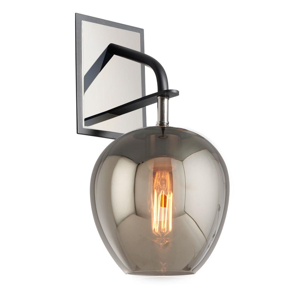 Troy Lighting Odyssey 1 Light Carbide Black And Polished Nickel Wall Troy Lighting Odyssey 1 Light Carbide Black And Polished Nickel Wall Sconce