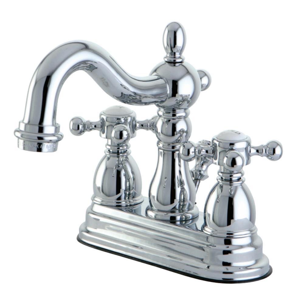 Kingston Brass Heritage 4 in. Centerset 2Handle Bathroom Faucet in ChromeHKS1601BX The Home