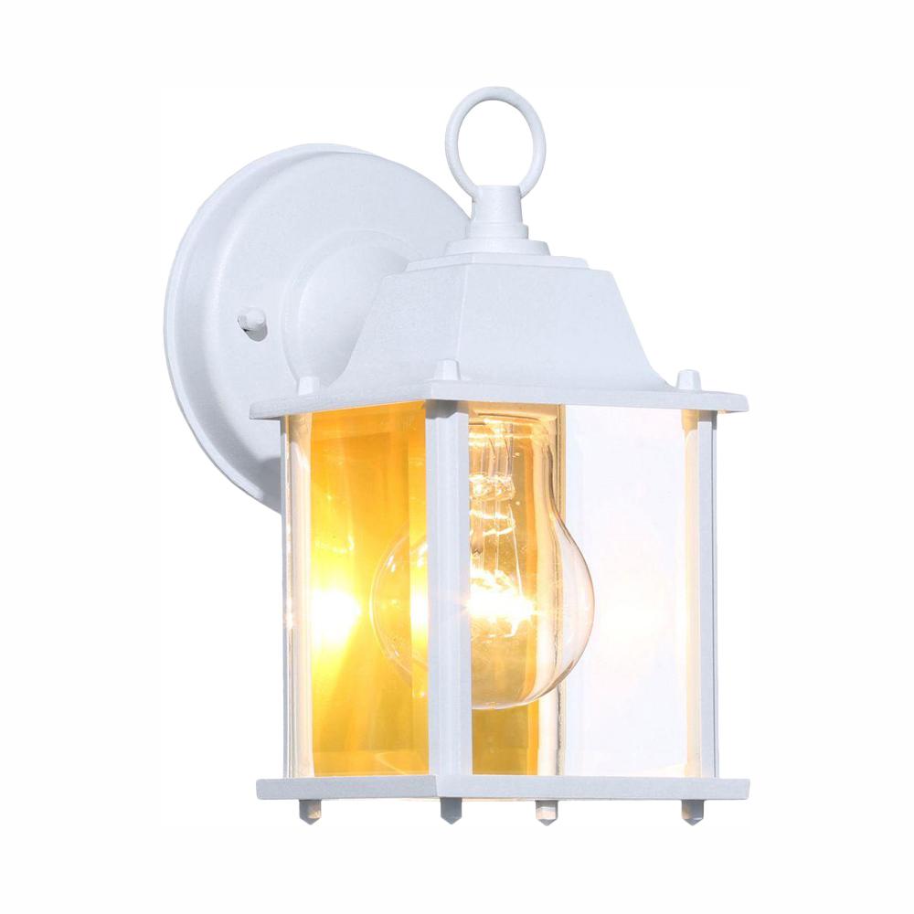 1 Light White Outdoor Wall Lantern Sconce