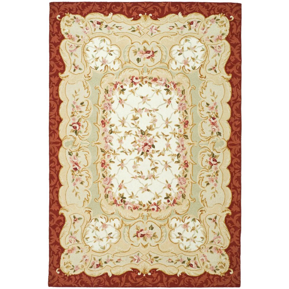 Red 4 X 6 Area Rugs The Home Depot Chelsea Ivory Burgundy 4 Ft X 6 Area Rug