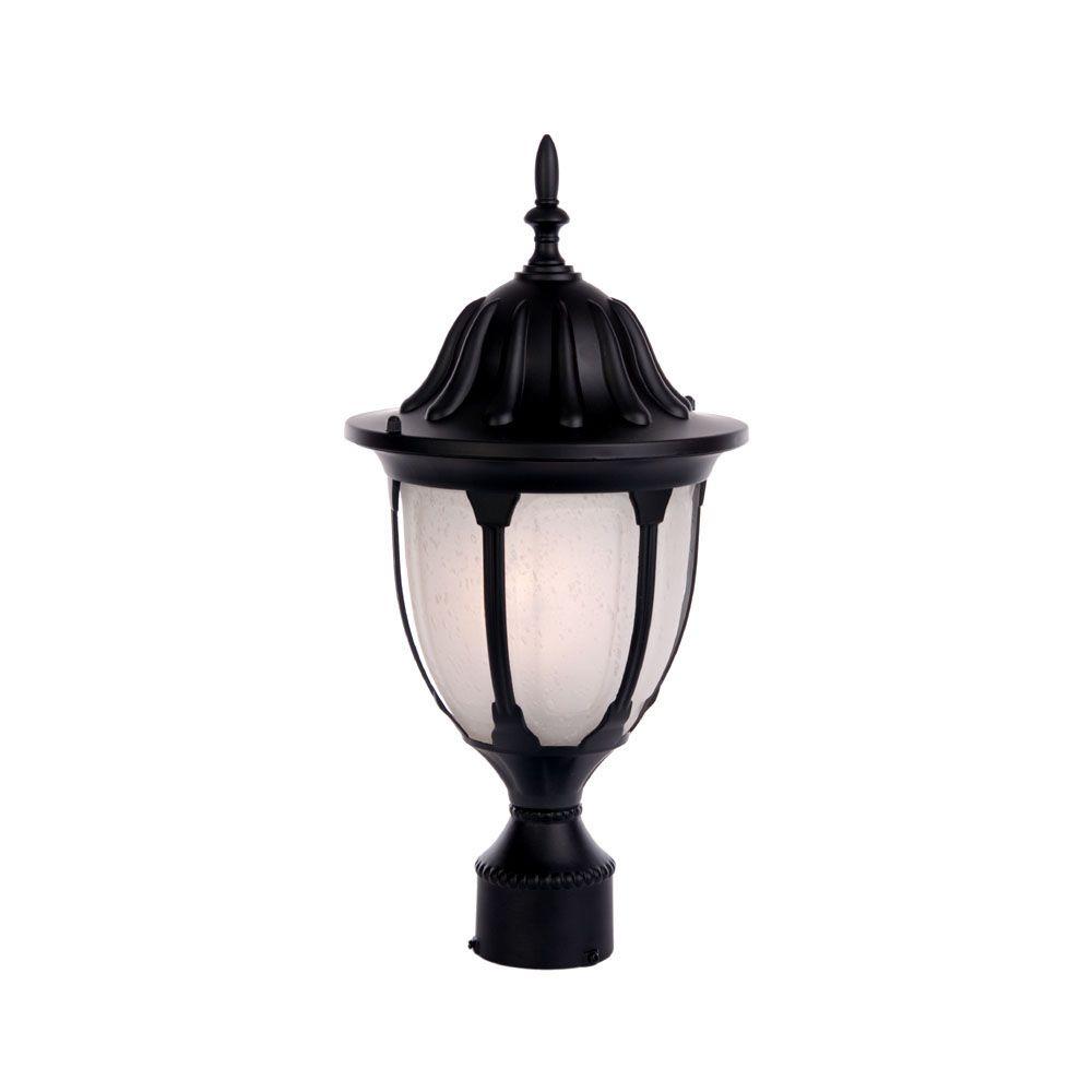 Post Lighting Outdoor The Home Depot Suffolk 1 Light Matte Black Outdoor Post Mount Fixture