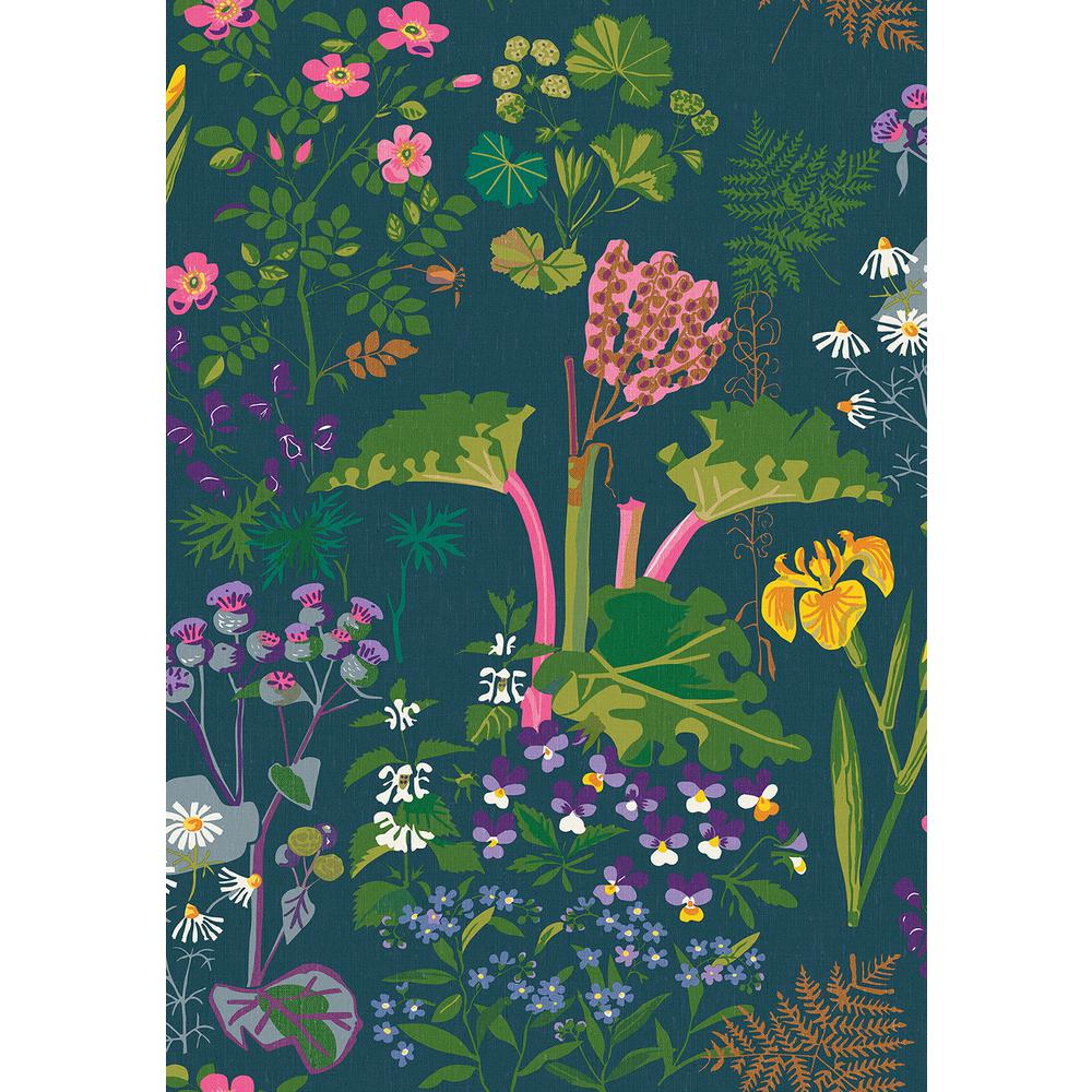 Brewster 57 4 Sq Ft Rabarber Charcoal Floral Wallpaper Wv1791