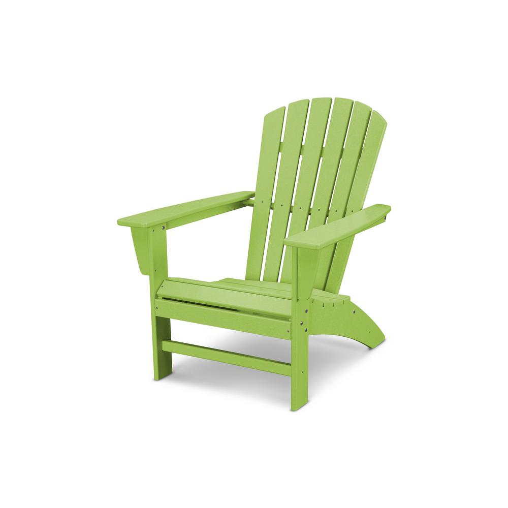 POLYWOOD Traditional Curveback Lime Plastic Outdoor Patio ...