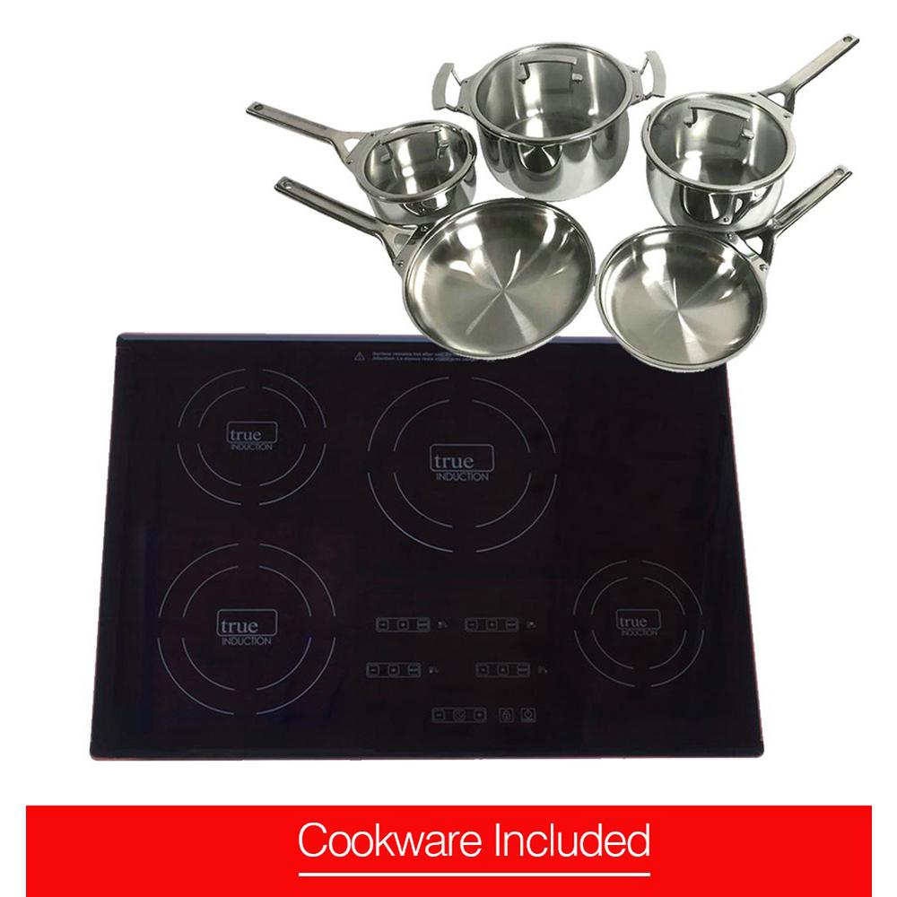 True Induction 30 In Glass Induction Cooktop In Black With 4