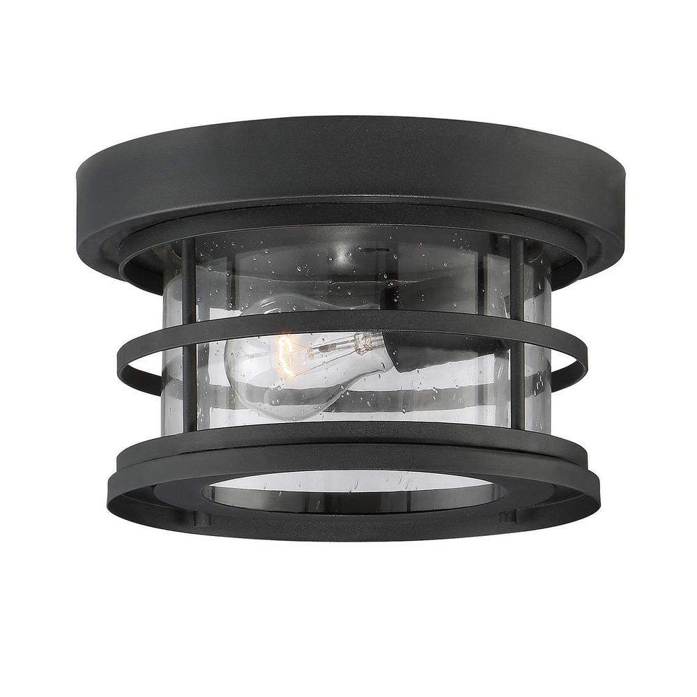 Filament Design 1 Light Black Outdoor Hanging Ceiling Light