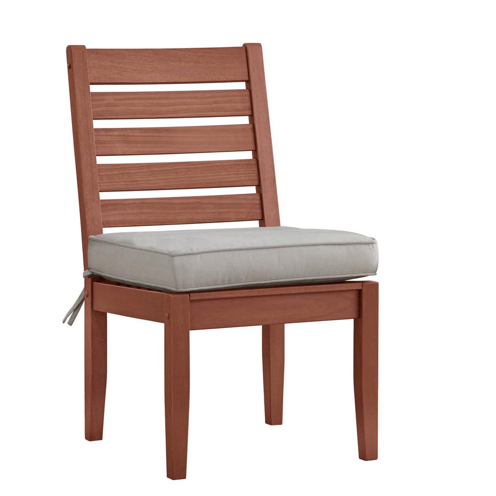 HomeSullivan Verdon Brown Wood Outdoor Dining Chair with Beige