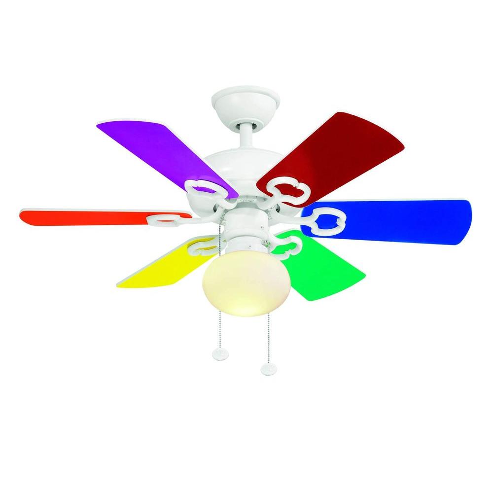 Hampton Bay Minuet Iii 36 In Indoor White Ceiling Fan With Light