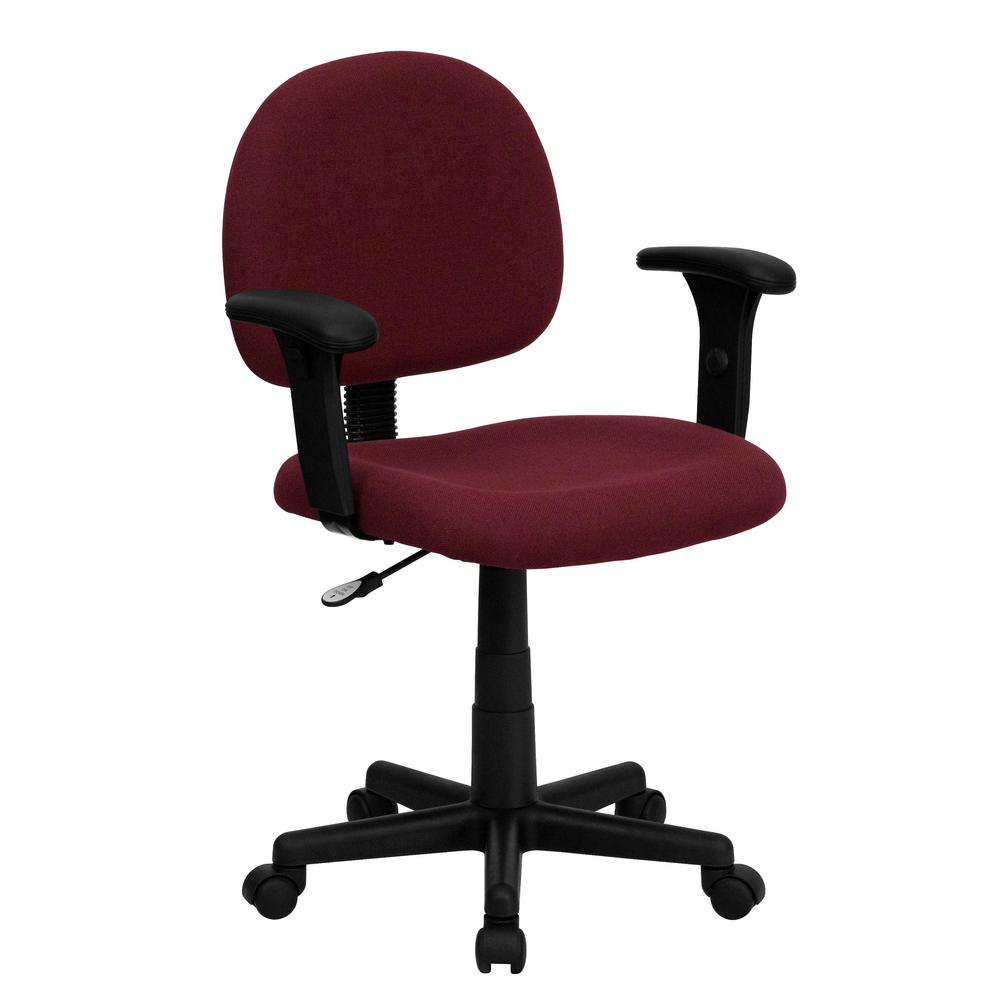 Flash Furniture Low Back Ergonomic Burgundy Fabric Swivel Task Chair