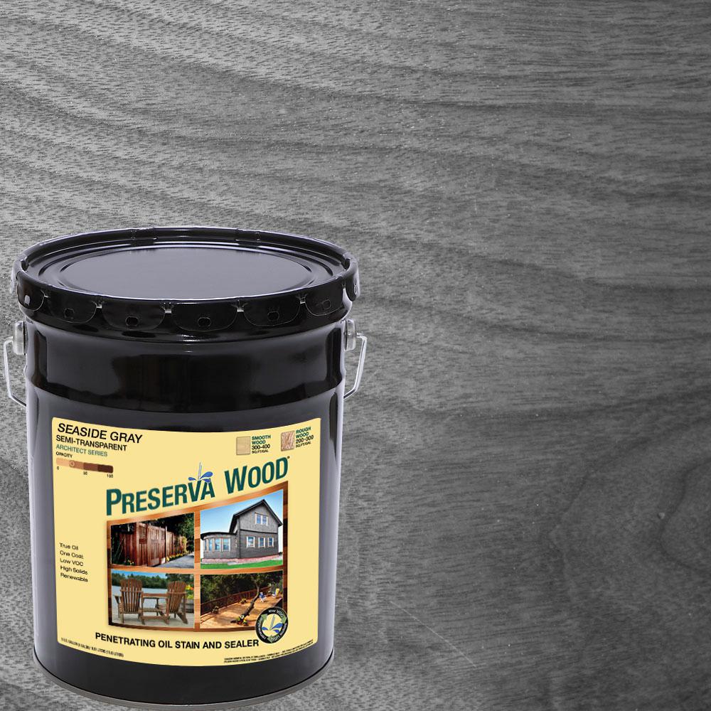 Preserva Wood 5 gal. Seaside Gray SemiTransparent Oil