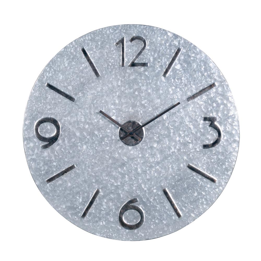 Kenroy Home Miner 30 in. Galvanized Steel Wall Clock65118GAL The