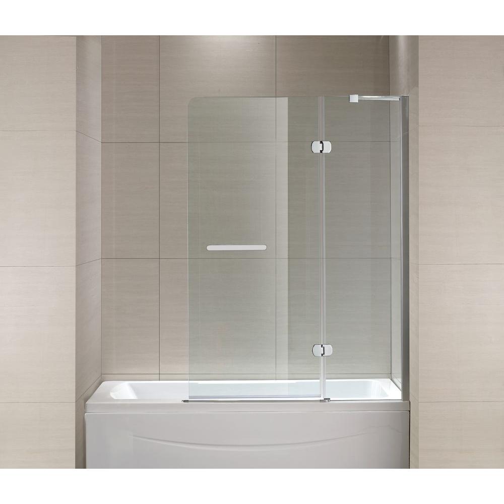 Schon Mia 40 in. x 55 in. Semi Framed Hinge Tub and Shower Door in 