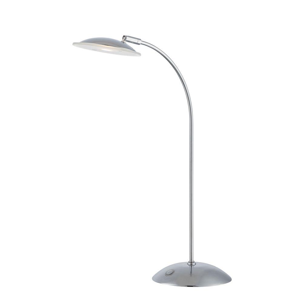Touch Sensor Chrome Desk Lamps The Home Depot Chrome Led Desk Lamp With Glass Shade