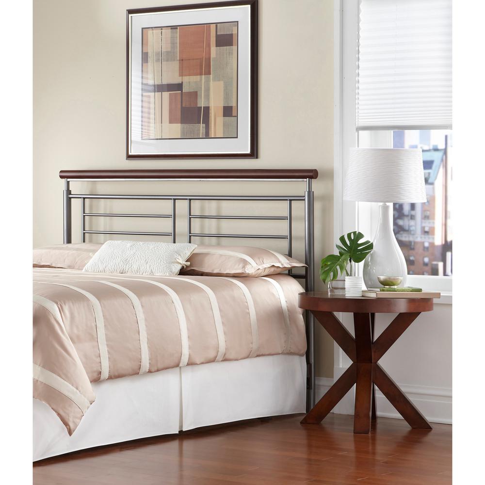 King Cherry Headboard Beds Headboards Bedroom Furniture Fontane King Size Metal Headboard With Geometric Panel And Rounded Cherry Top Rail In Silver