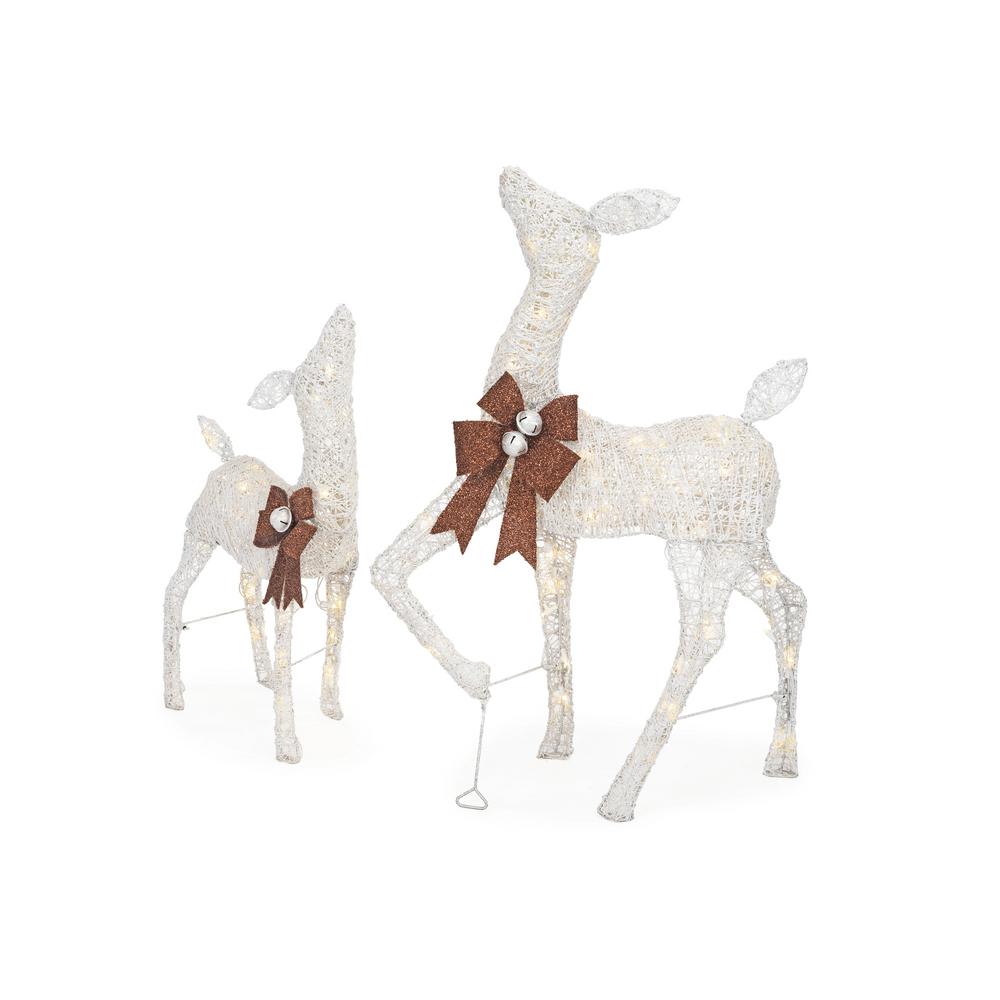 Deer Doe Home Accents Holiday Outdoor Decorations 36 In Warm White Led